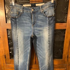 Pilcro The Letterpress Parallel Women Capris Skinny Jeans Sz 30 Two Tone Cutoff